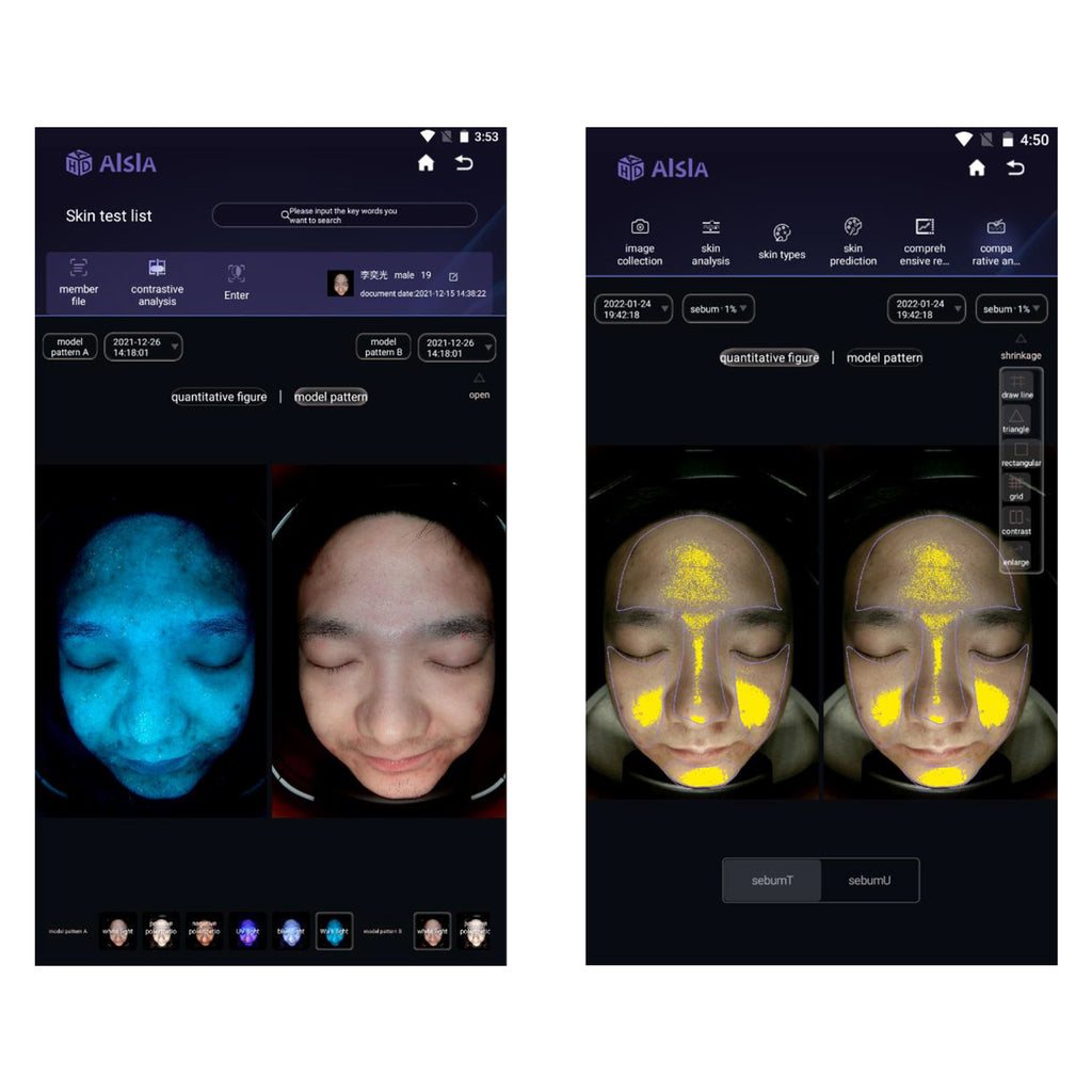 Analizator Skóry Oval – Diagnostyka Multispektralna 3D - interface