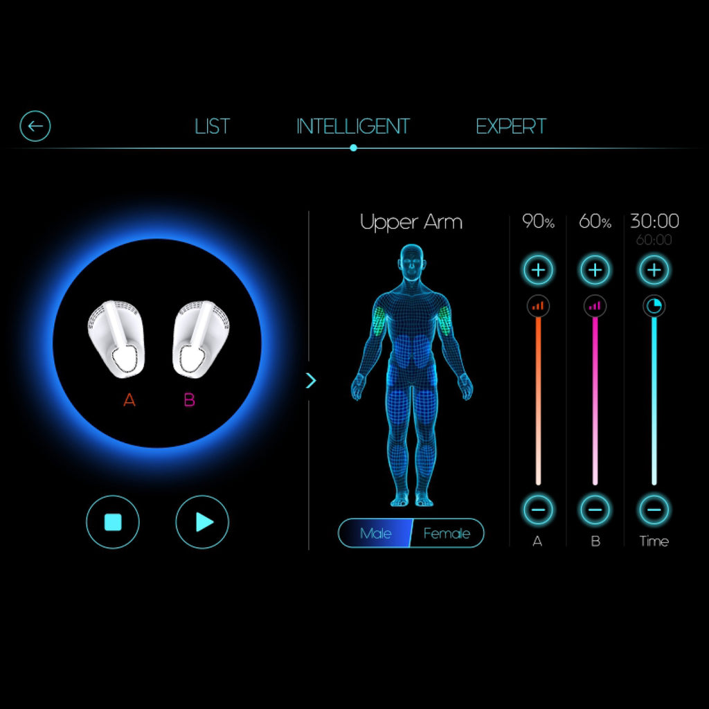 Kriolipoliza + elektrostymulacja mięśni EMS Cryo Basic - interface