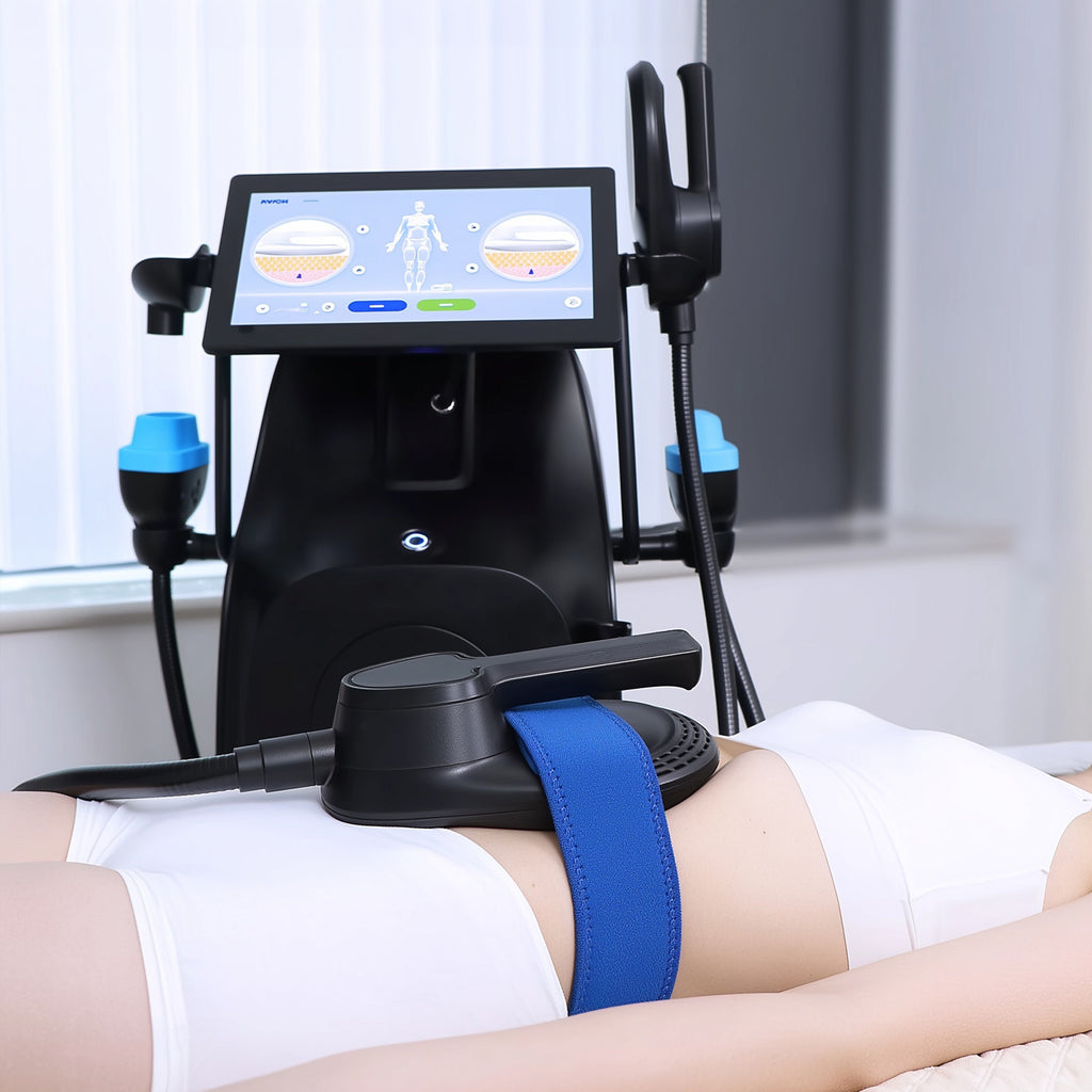 Kriolipoliza i elektrostymulacja mięśni EMS Cryo Max - zabieg na brzuchu